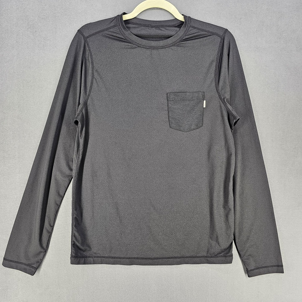 Vuori Performance Shirt Mens Small Black Long Sleeve Pocket Athletic Lightweight